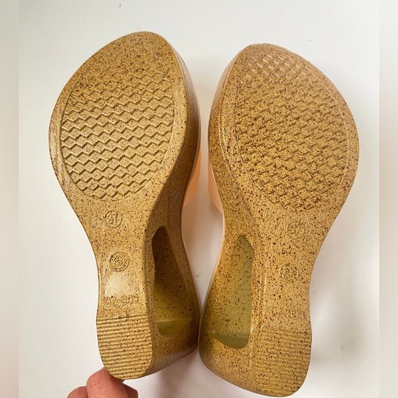 K Fashion Cut-Out Wedge Heel Slide Sandals, Peach, Size 37 - Picture 10 of 10